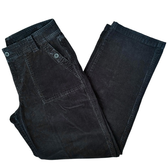 Columbia Pants - Women's Columbia Corduroy Pants Straight Leg Cargo Stretch Cotton Faded Black 10